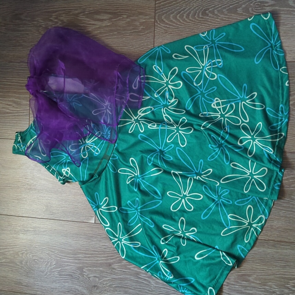Disgust Inside Out Dress Green Purple Kids Dress 110
